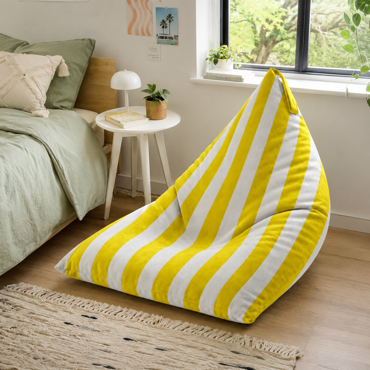 Sedací vak Pillow XL VELVET Barevné pruhy