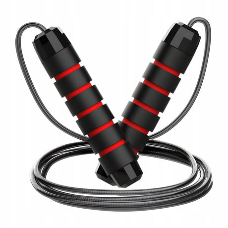 Regulowana skakanka bokserska czarno-czerwona