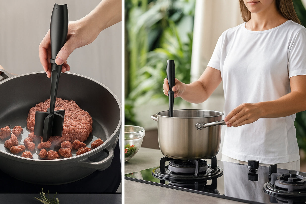 Czarny ręczny rozdrabniacz do warzyw i mięs