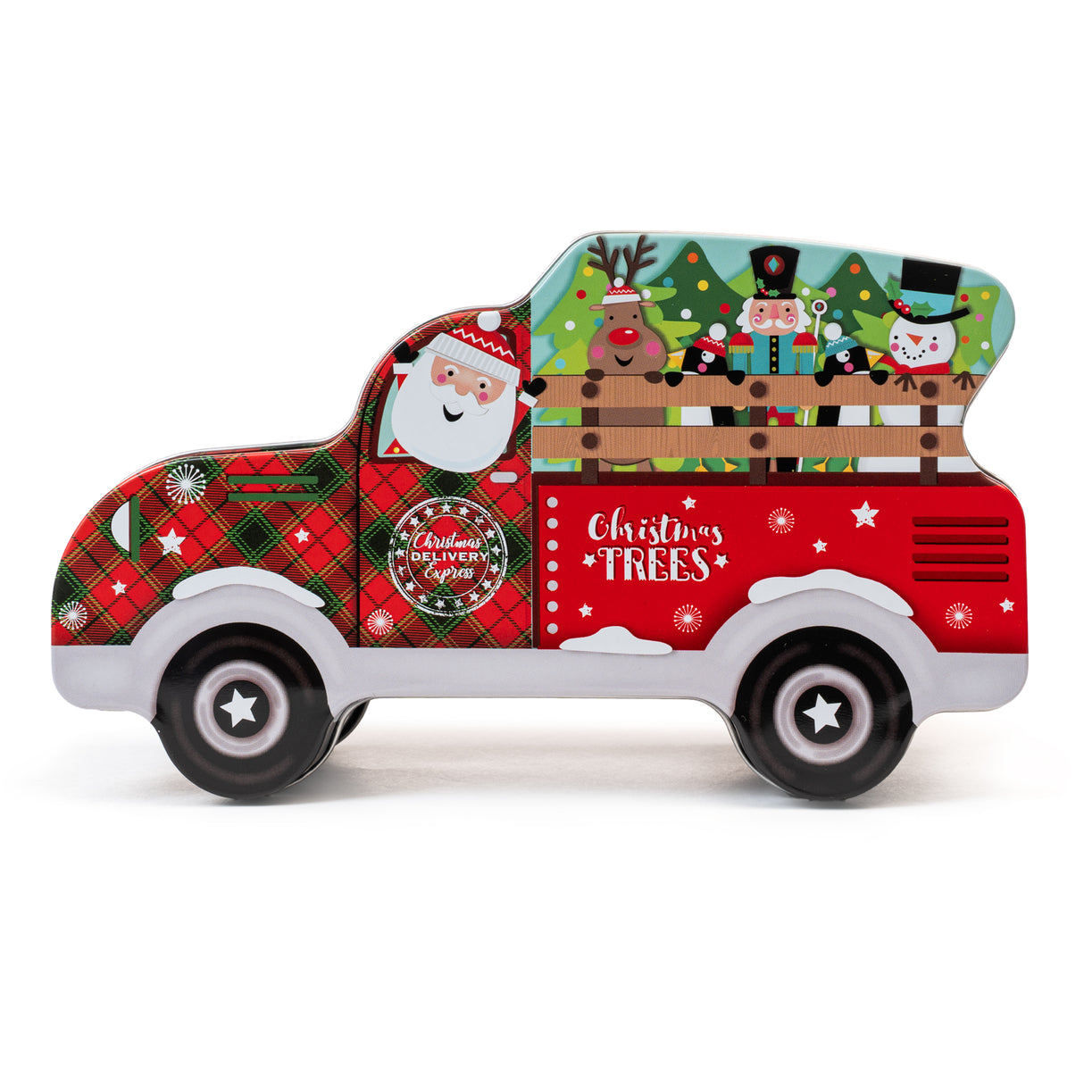 Metalowa puszka świąteczna w kształcie samochodu 3szt.
