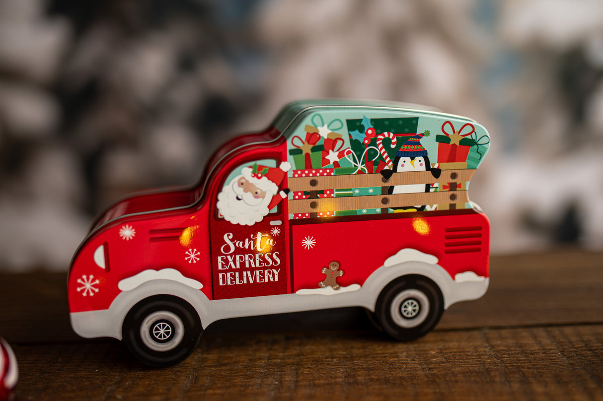 Metalowa puszka świąteczna w kształcie samochodu 3szt.