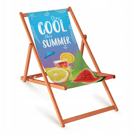 Leżak drewniany COOL SUMMER - Pomarańczowy Stelaż