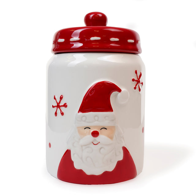 Ceramiczny pojemnik świąteczny z motywem Mikołaja