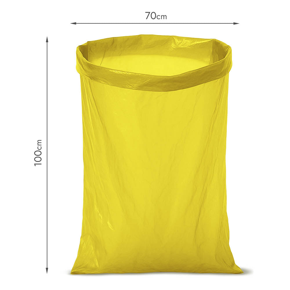 Worki na śmieci z recyklingu żółte 120 L