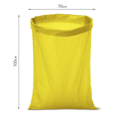 Worki na śmieci z recyklingu żółte 120 L