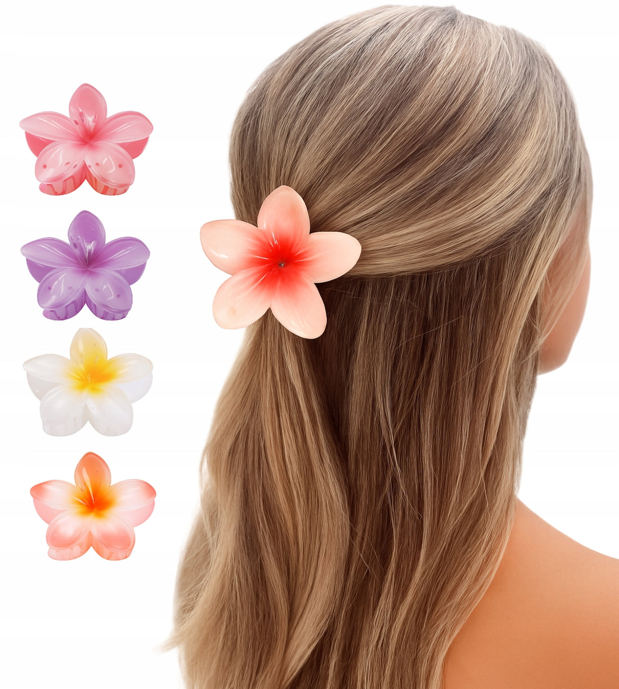 Hawajskie spinki do włosów kwiaty 3D