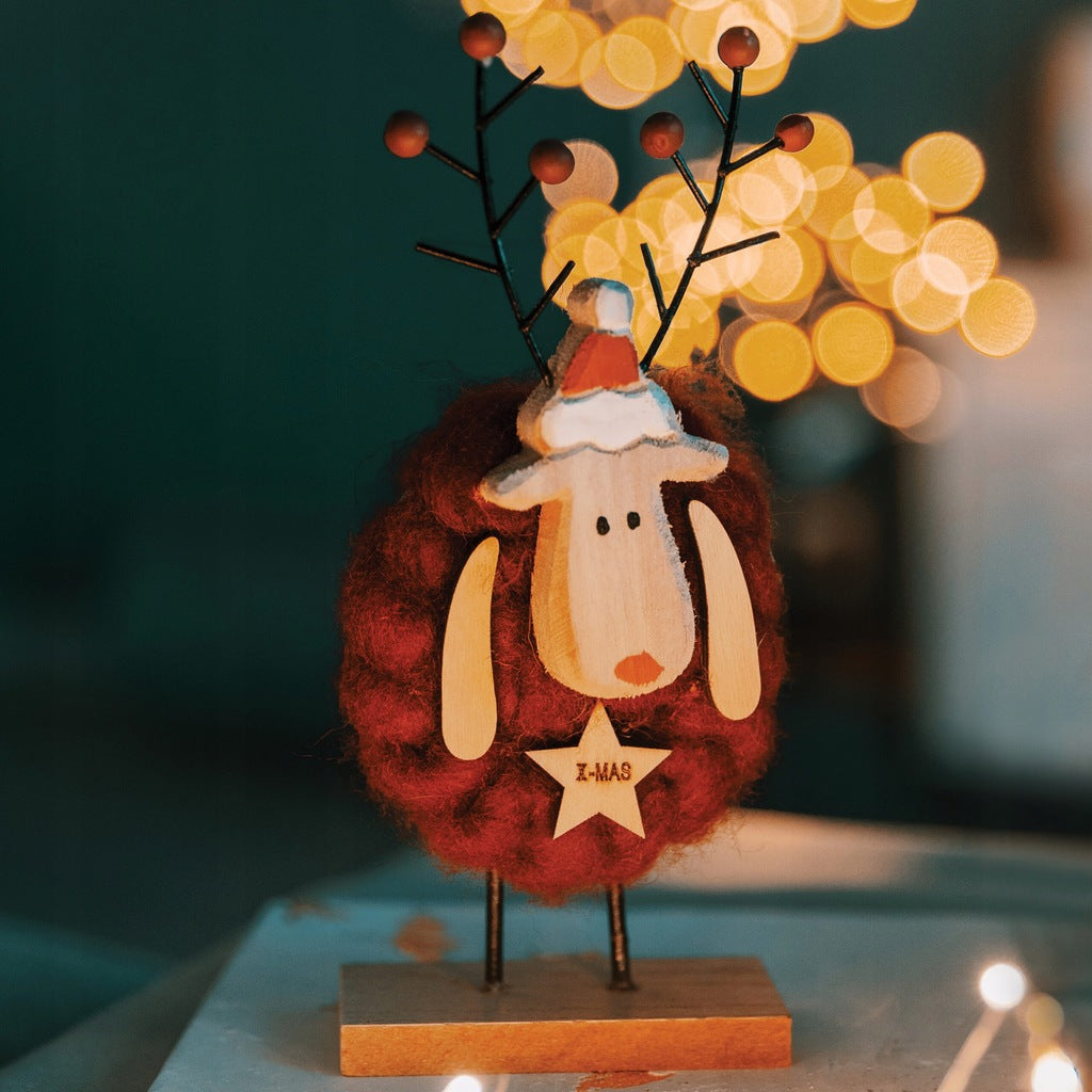 Świąteczna dekoracja JELONEK drewniana stojąca