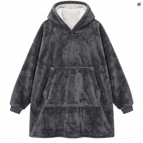 Kocobluza Gruba Szara Szlafrok OVERSIZE