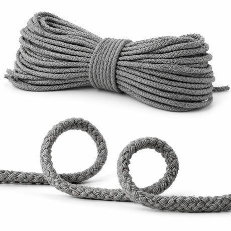 Sznurek bawełniany pleciony 5mm Szary