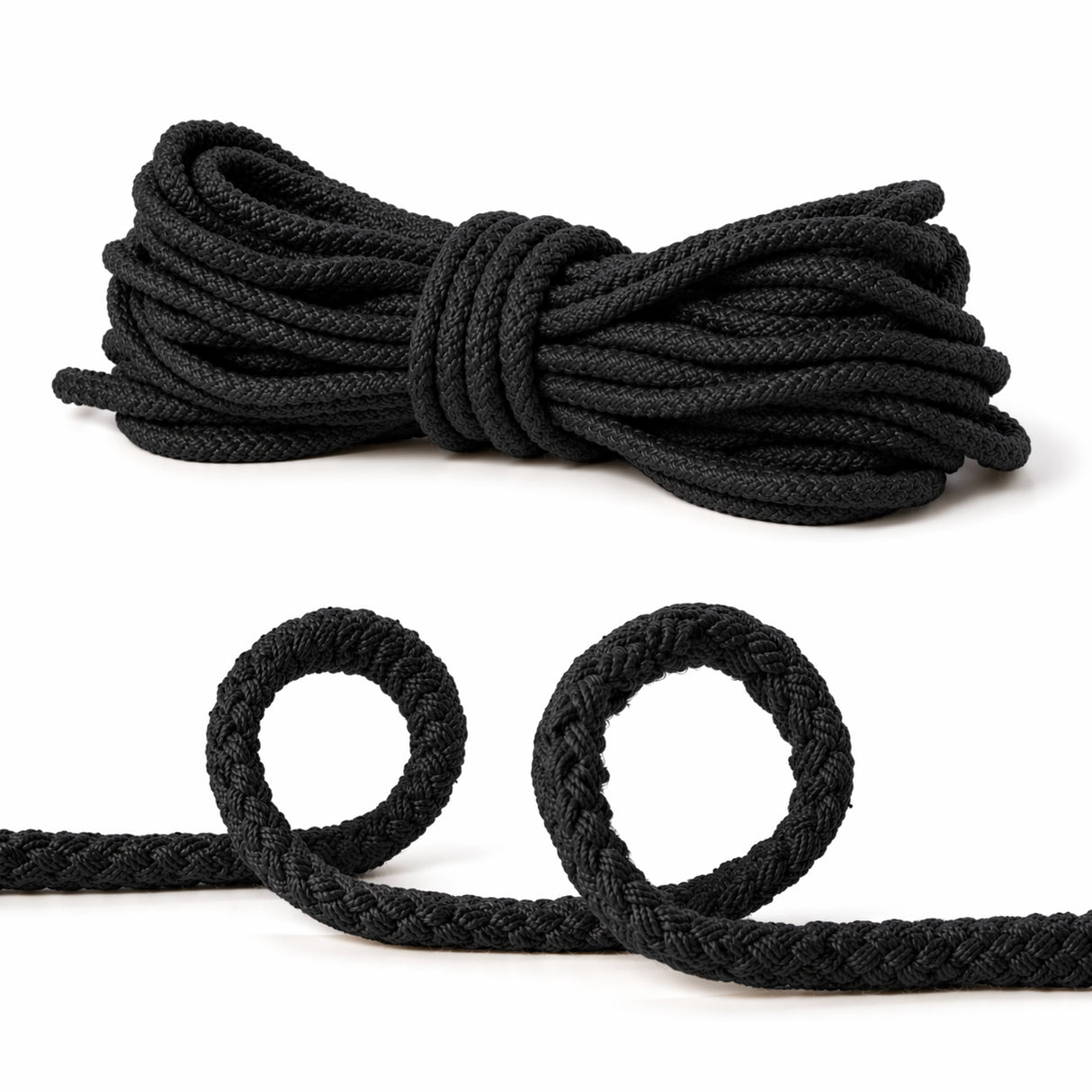 Sznurek bawełniany pleciony 8mm Czarny