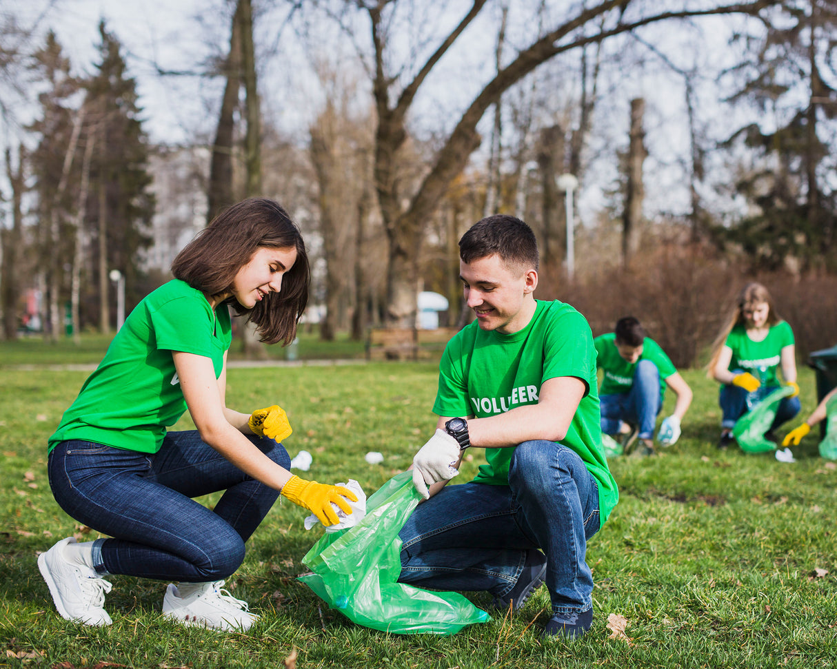 Zielone worki na śmieci z recyklingu 60 L
