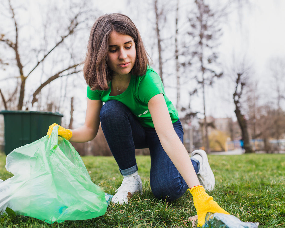 Zielone worki na śmieci z recyklingu 60 L