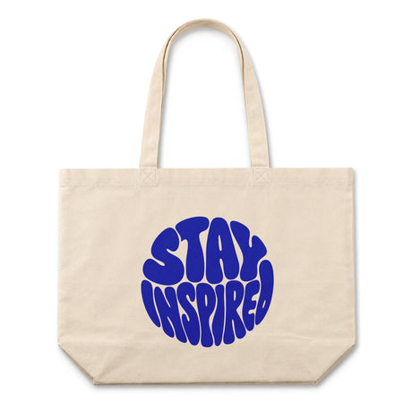 Cotton tote bag 510x150x380mm Ecru STAY INSPIRED