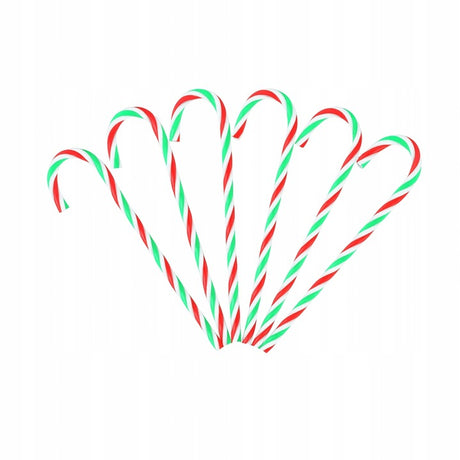 Świąteczne laski na choinkę Czerwono-biało-zielone 6 szt.