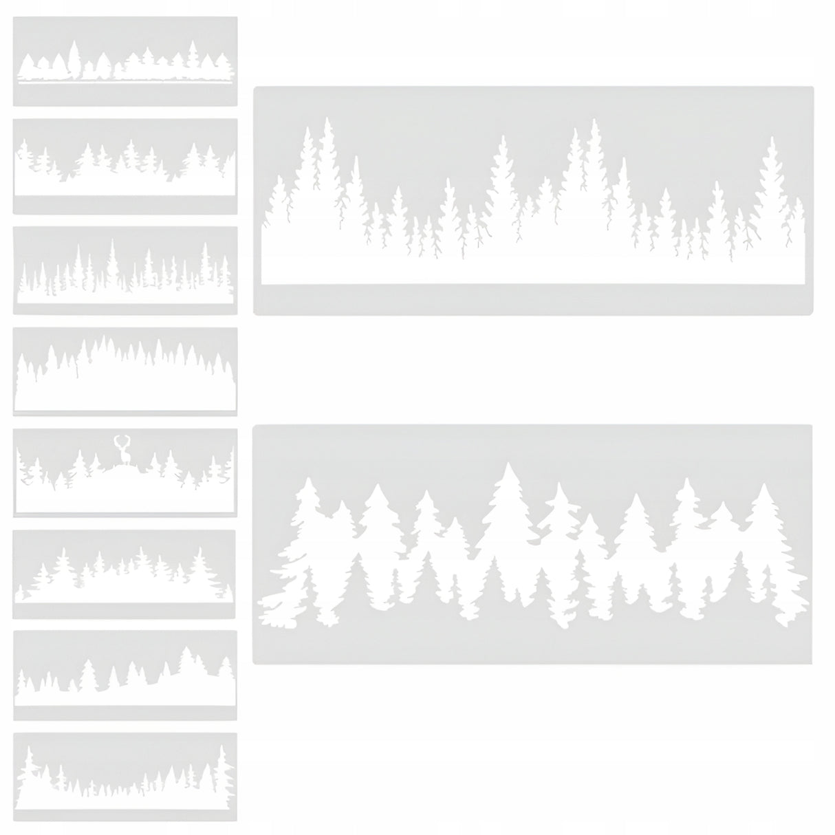 Szablony świąteczne do sztucznego śniegu z motywem lasu