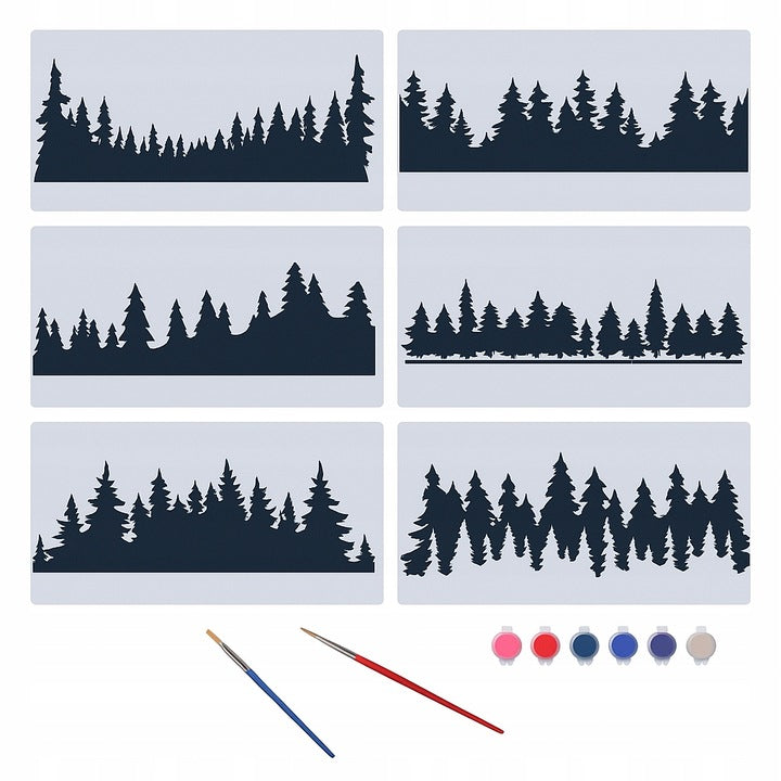 Szablony świąteczne do sztucznego śniegu z motywem lasu