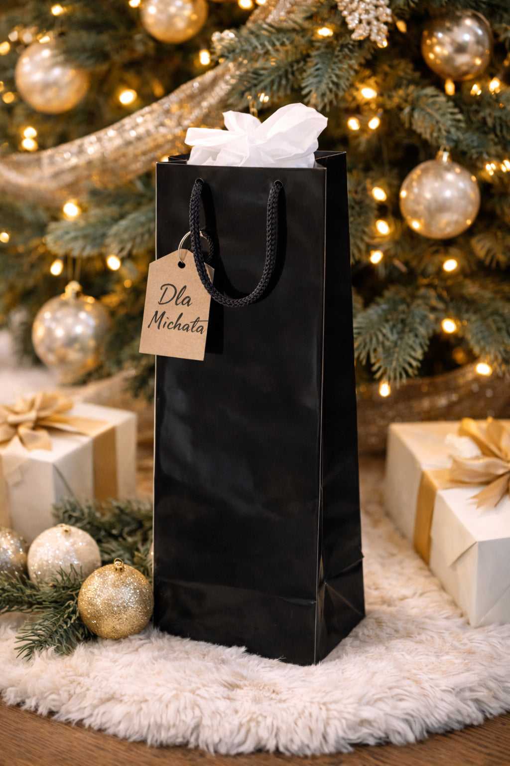 Torba Laminowana z Uchwytem Sznurkowym 110x90x400mm Czarna