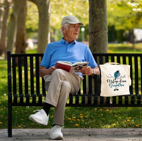 Torba Bawełniana Miłego Dnia Dziadku Prezent na Dzień Dziadka Ecru