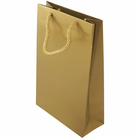 Torba laminowana z uchwytem sznurkowym 240x90x320mm Złota
