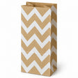 Torba Papierowa Klockowa 160 x 80 x 270mm w ZYGZAKI - Brązowa