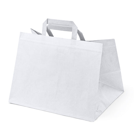 Torba papierowa z uchwytem płaskim 320x220x245mm Biała