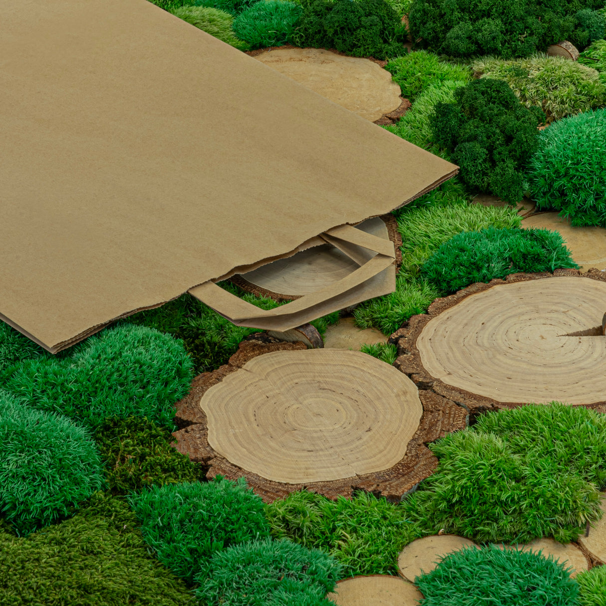 Torba papierowa z uchwytem płaskim 320x120x410mm Brązowa