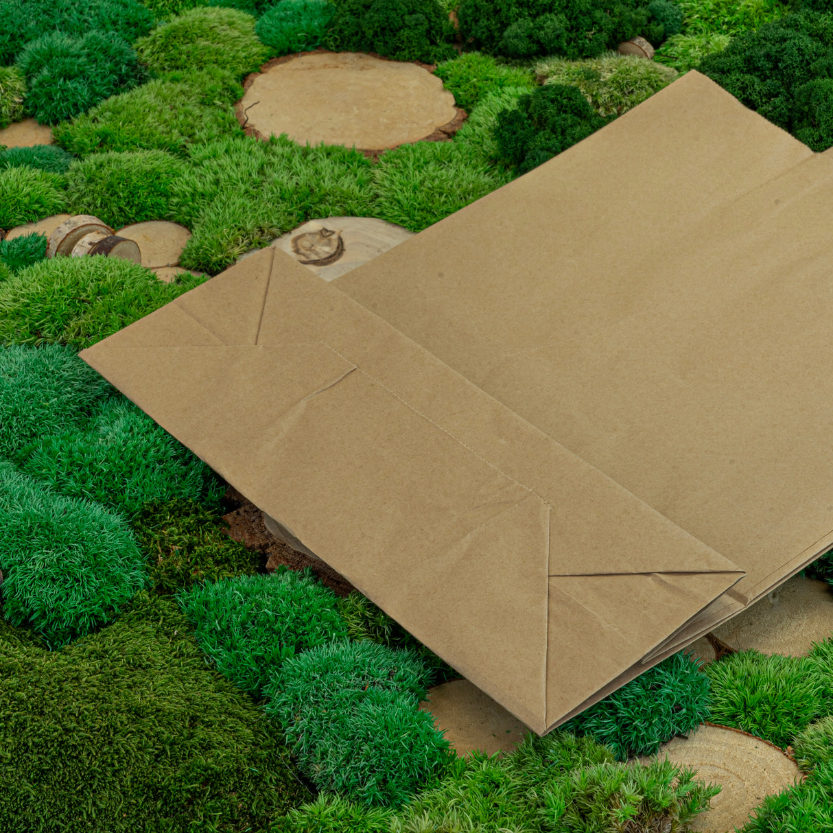 Torba papierowa z uchwytem płaskim 320x120x410mm Brązowa