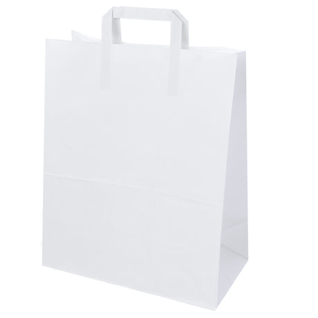 Torba papierowa z uchwytem płaskim 320x160x390mm Biała