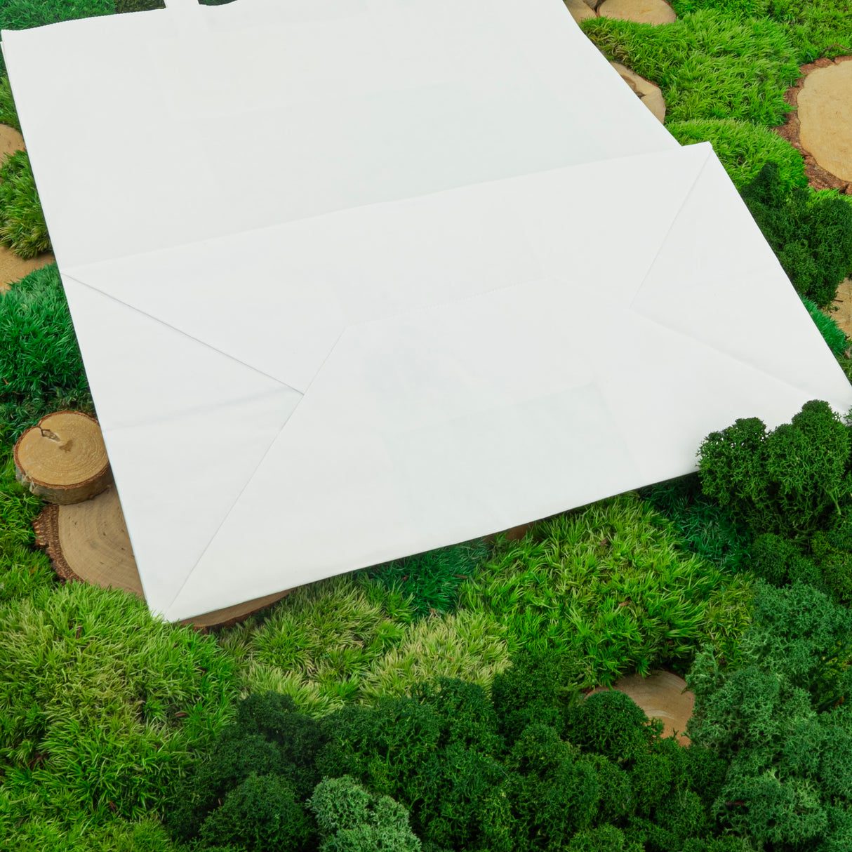 Torba papierowa z uchwytem płaskim 320x160x390mm Biała