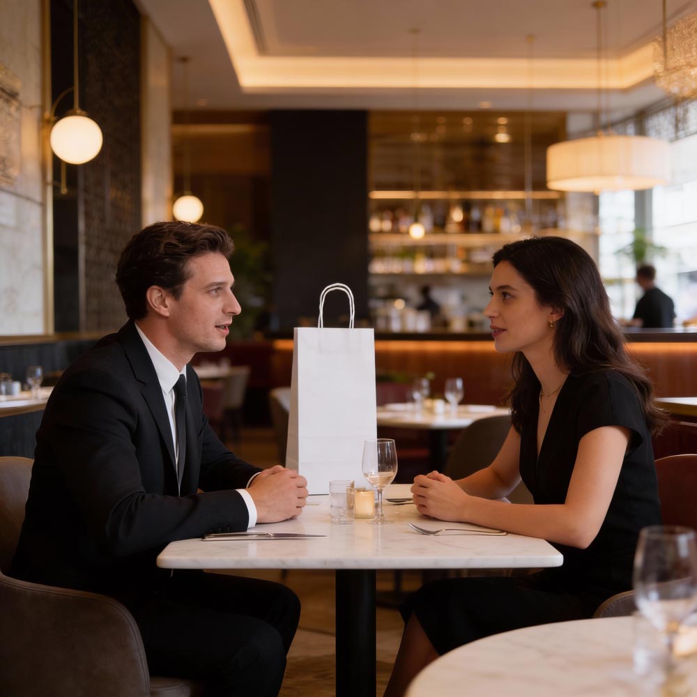 Torba Papierowa z Uchwytem Skręcanym 160x90x390mm Biała