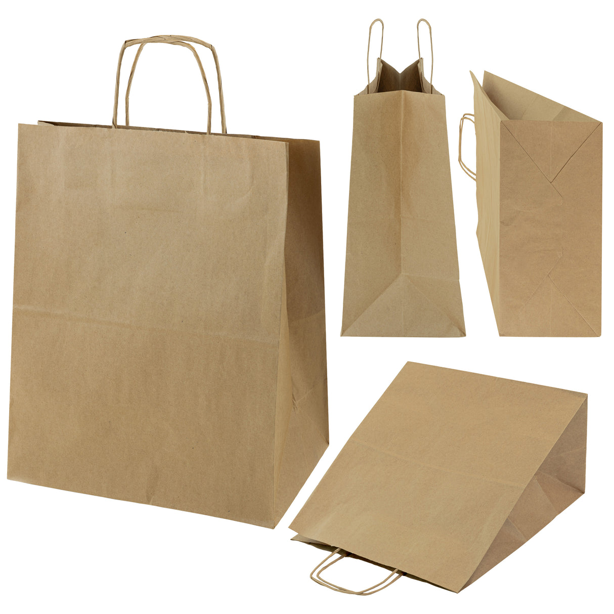 Torba papierowa z uchwytem skręcanym 305x170x340mm Brązowa