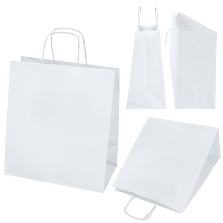 Torba papierowa z uchwytem skręcanym 305x170x340mm Biała