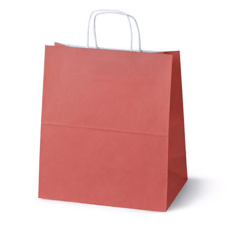 Torba Papierowa z Uchwytem Skręcanym 300x170x340mm Czerwona Biały