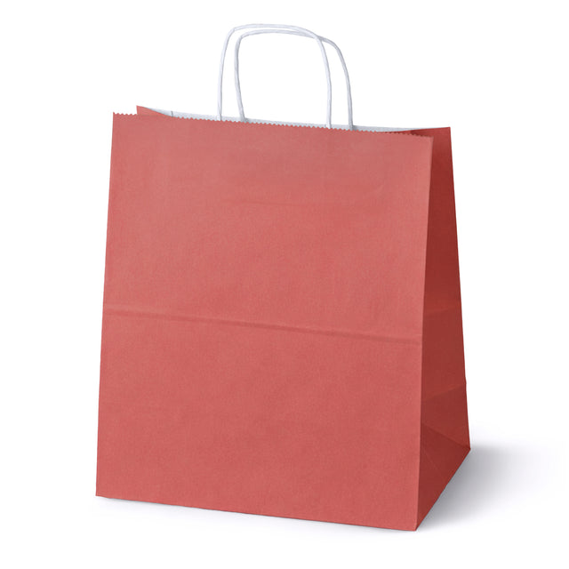 Torba Papierowa z Uchwytem Skręcanym 300x170x340mm Czerwona Biały