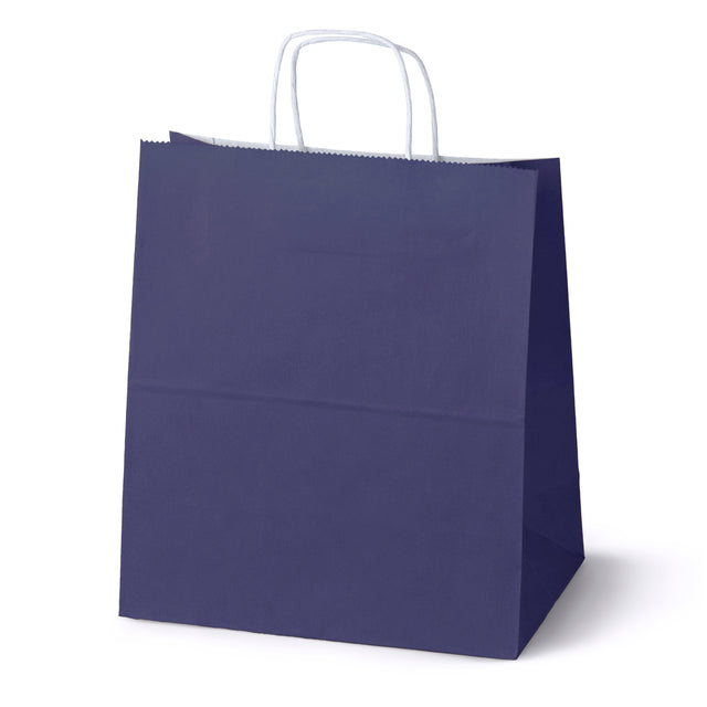Torba Papierowa z Uchwytem Skręcanym 300x170x340mm Granatowa Biały