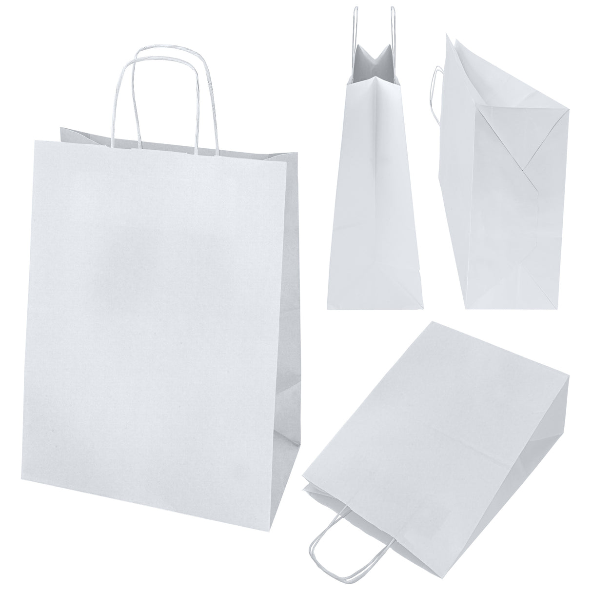 Torba papierowa z uchwytem skręcanym 300x170x425mm Biała
