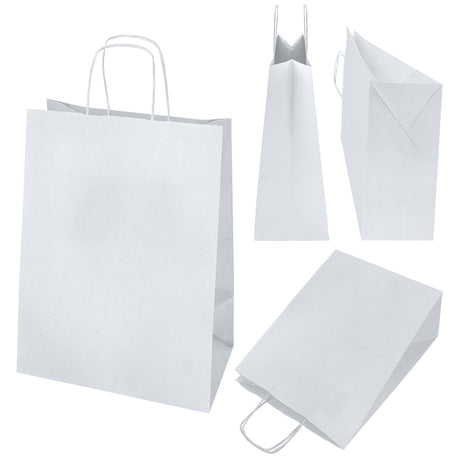 Torba papierowa z uchwytem skręcanym 300x170x425mm Biała