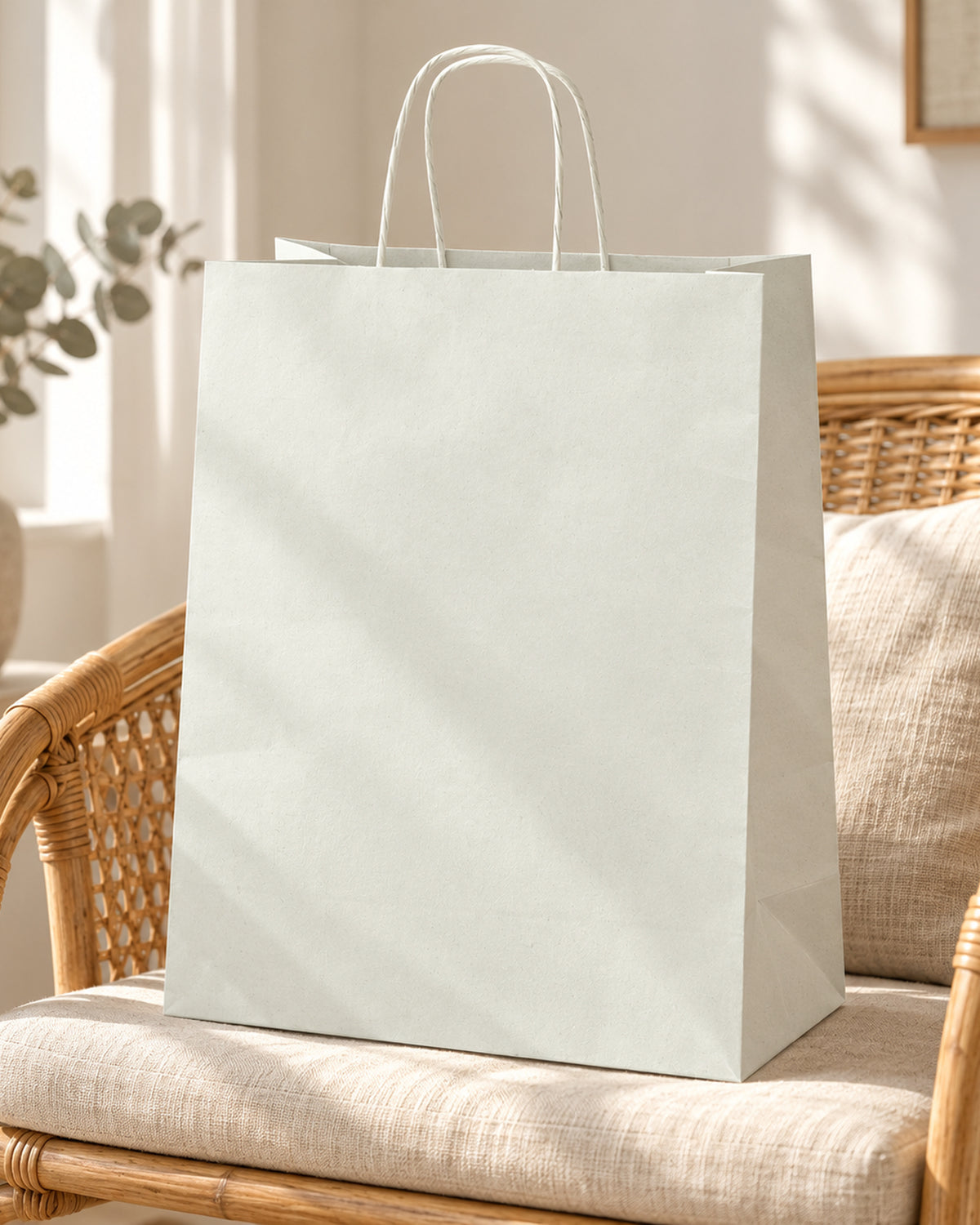 Torba Papierowa z Uchwytem Skręcanym 300x170x425mm - Biała