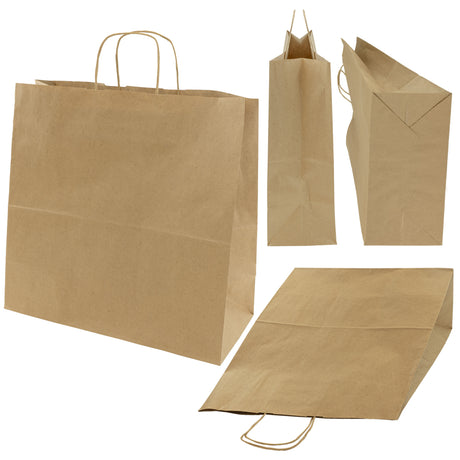 Torba papierowa z uchwytem skręcanym 400x180x390mm Brązowa