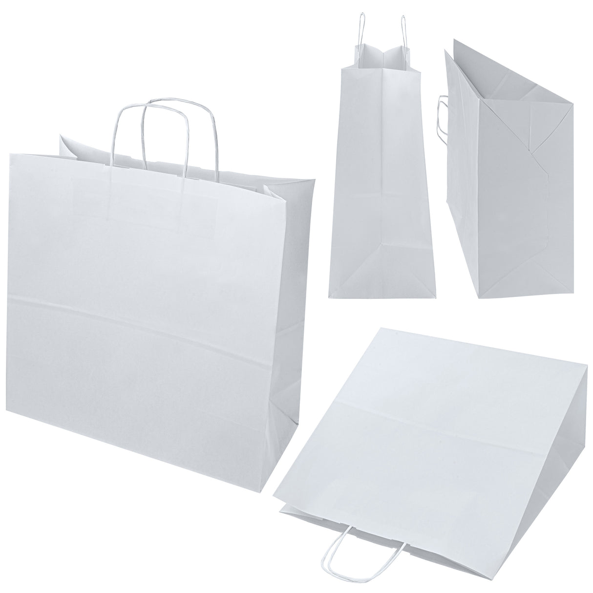 Torba papierowa z uchwytem skręcanym 400x180x390mm Biała