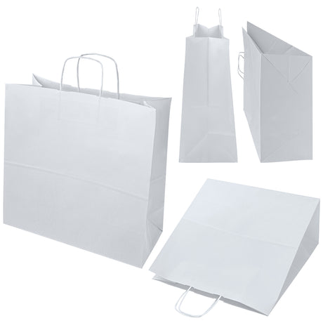 Torba papierowa z uchwytem skręcanym 400x180x390mm Biała