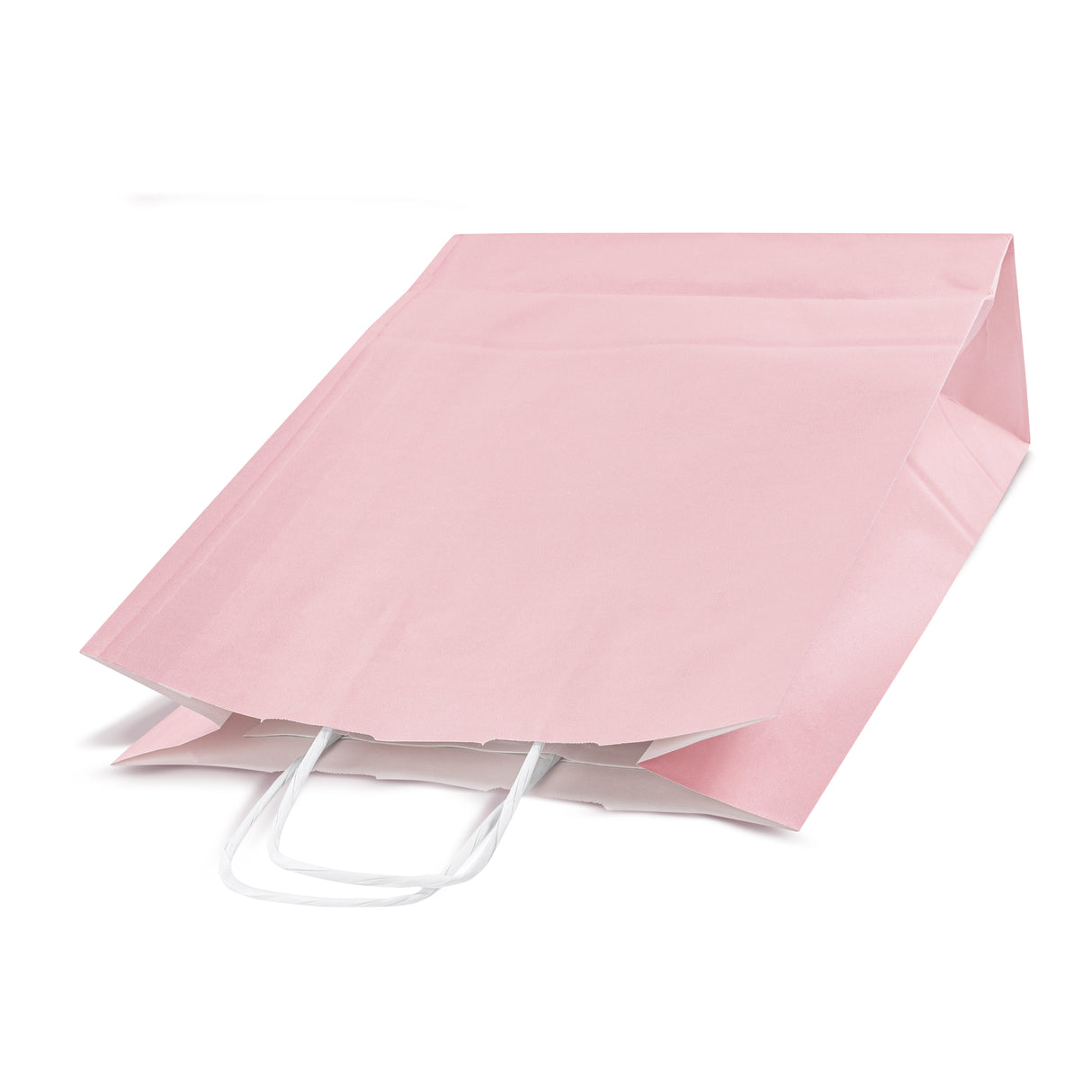 Torba papierowa z uchwytem skręcanym 240x100x320mm Różowa pastelowa