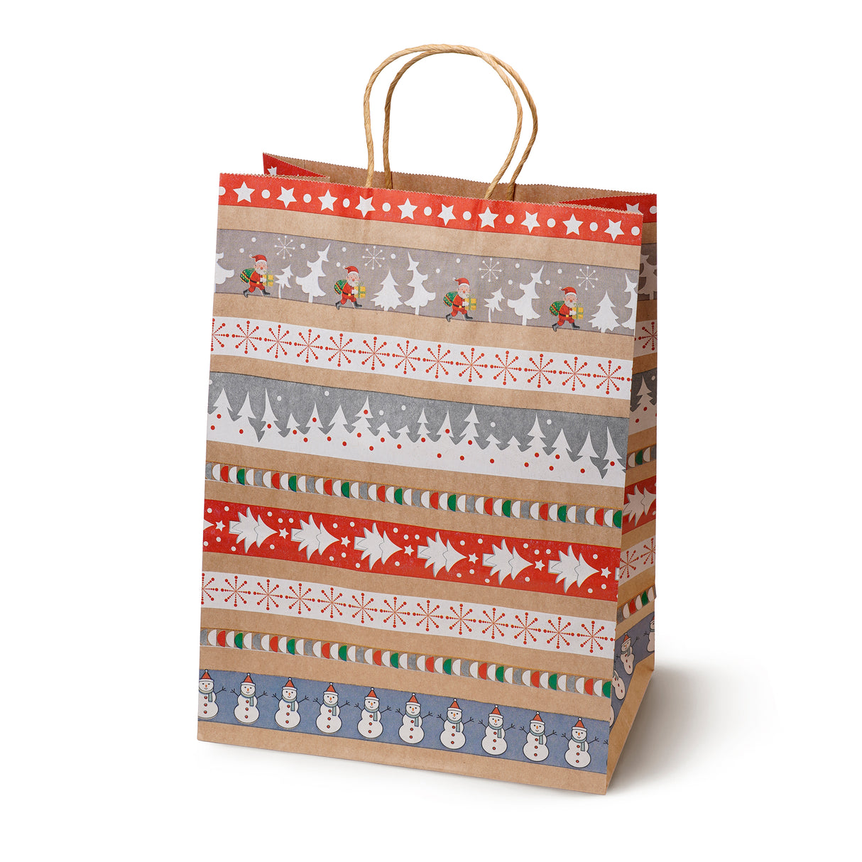 Torba papierowa świąteczna 150X80X210mm Śnieżynka Choinka Renifer 5szt.