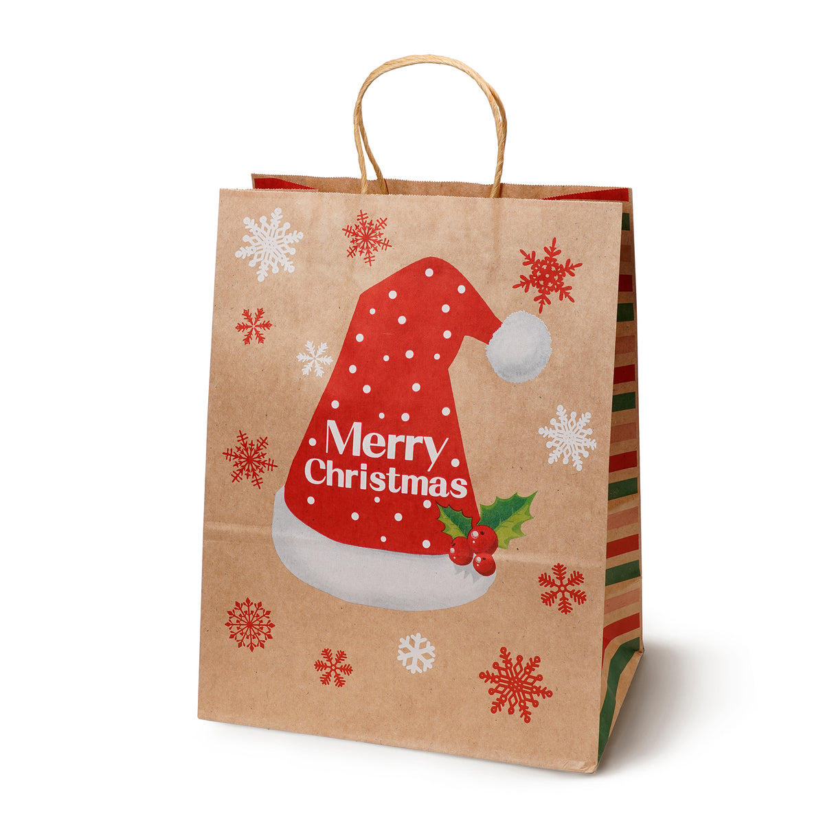 Torba papierowa świąteczna 210x110x270 mm Renifer Choinka Sanie Czapka 4szt.