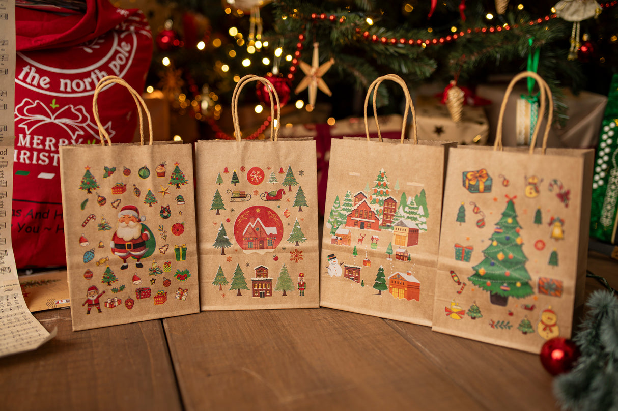 Torba papierowa świąteczna 210x110x270mm Boże Narodzenie 4szt.