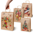 Torba papierowa świąteczna 260x120x330mm Skarpeta Choinka Dzwonek Prezenty 4szt.