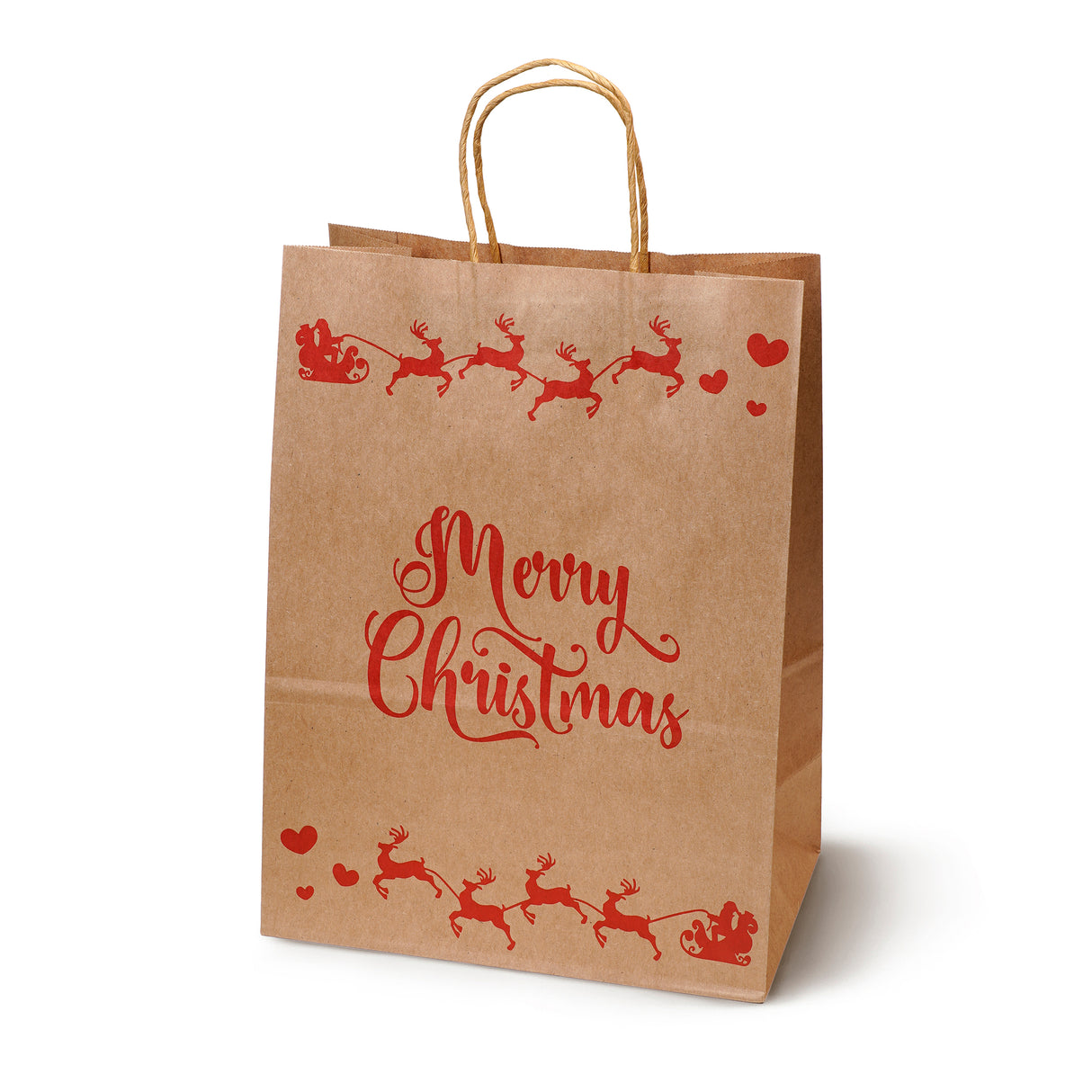 Torba papierowa świąteczna 150x80x210mm Merry Christmas Renifer 4szt.