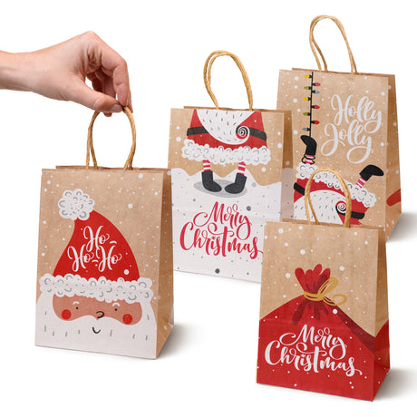 Torba papierowa świąteczna 150x80x210mm Święty Mikołaj 4szt.