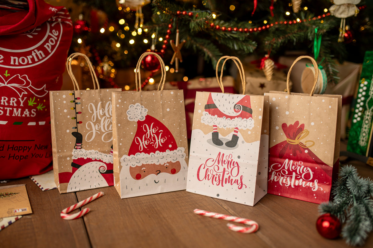 Torba papierowa świąteczna 260x120x330mm Święty Mikołaj 4szt.