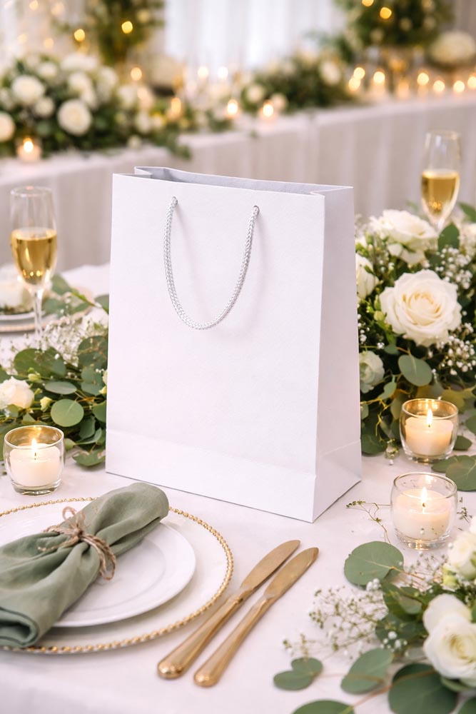 Torba Papierowa ECO Prestige 240x90x320mm Biała